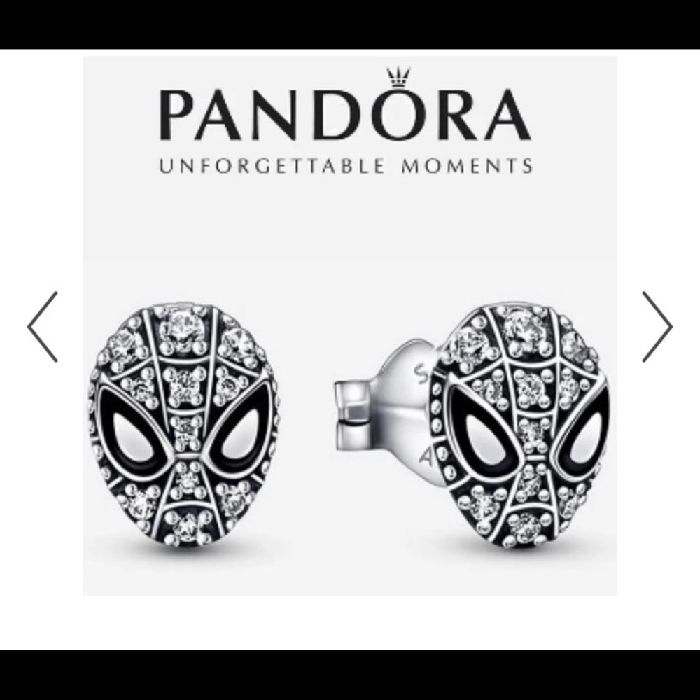 Marvel Spider-Man sterling silver stud earrings with clear cubic zirco…